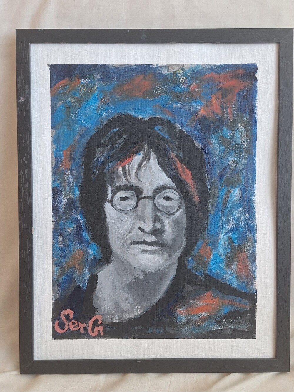 The beetles John Lennon Print 11x14 framed